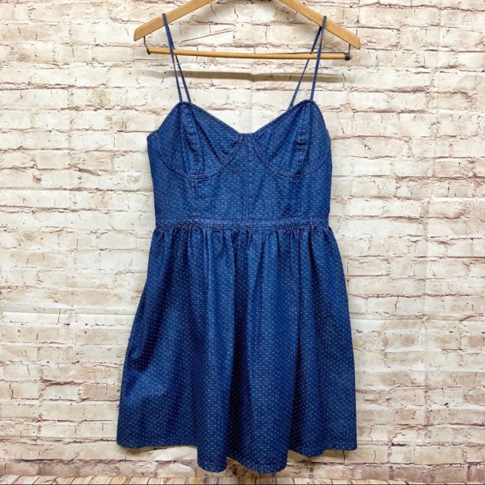 🔴SOLD Free People Dress Dots Bustier Spaghetti - Picture 4 of 8